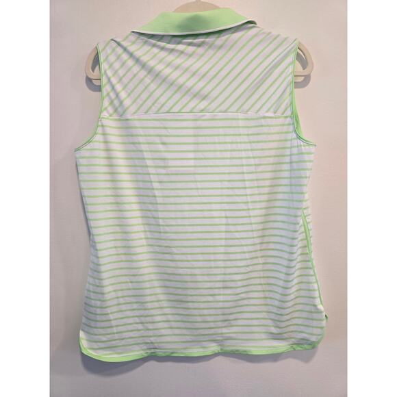 Lady Hagen Green Striped Sleeveless shirt Size L NWT - Picture 6 of 10
